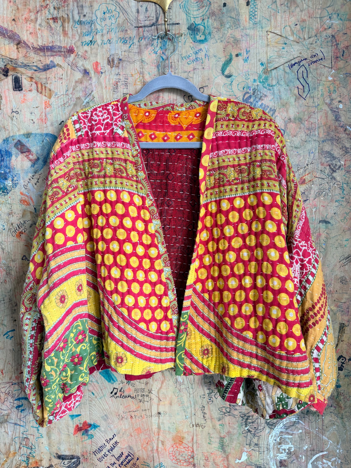 Multi-Color Kantha Quilt Jacket