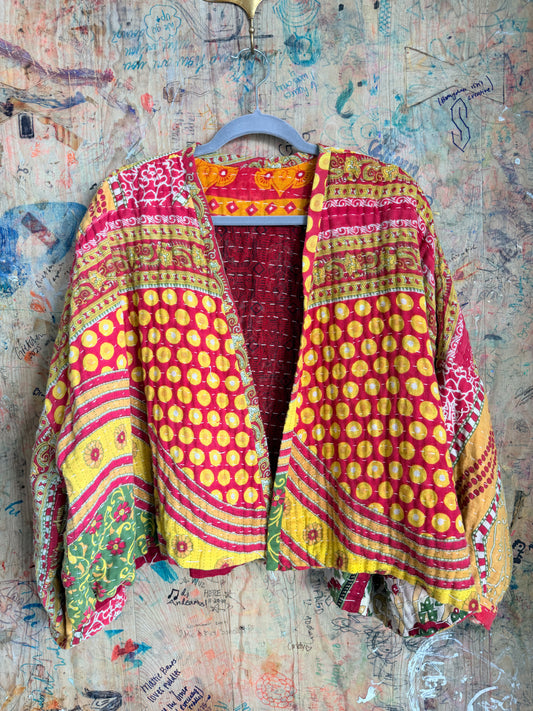 Multi-Color Kantha Quilt Jacket