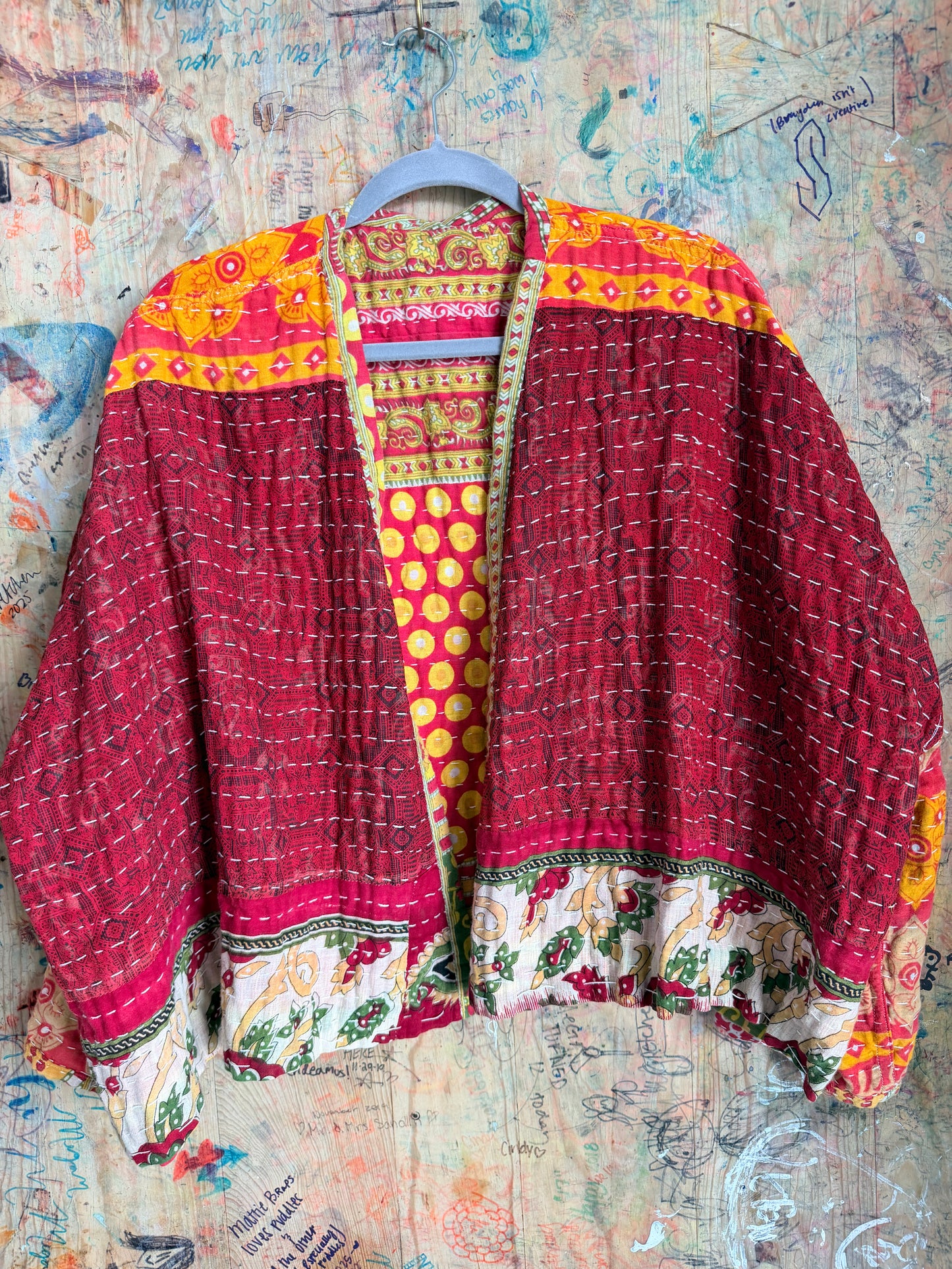 Multi-Color Kantha Quilt Jacket