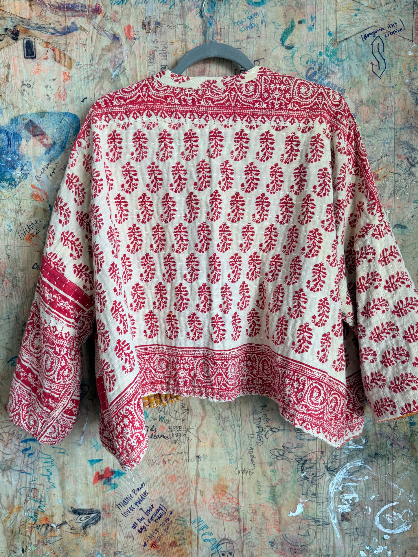 The Magenta & Orange Kantha Quilt Jacket